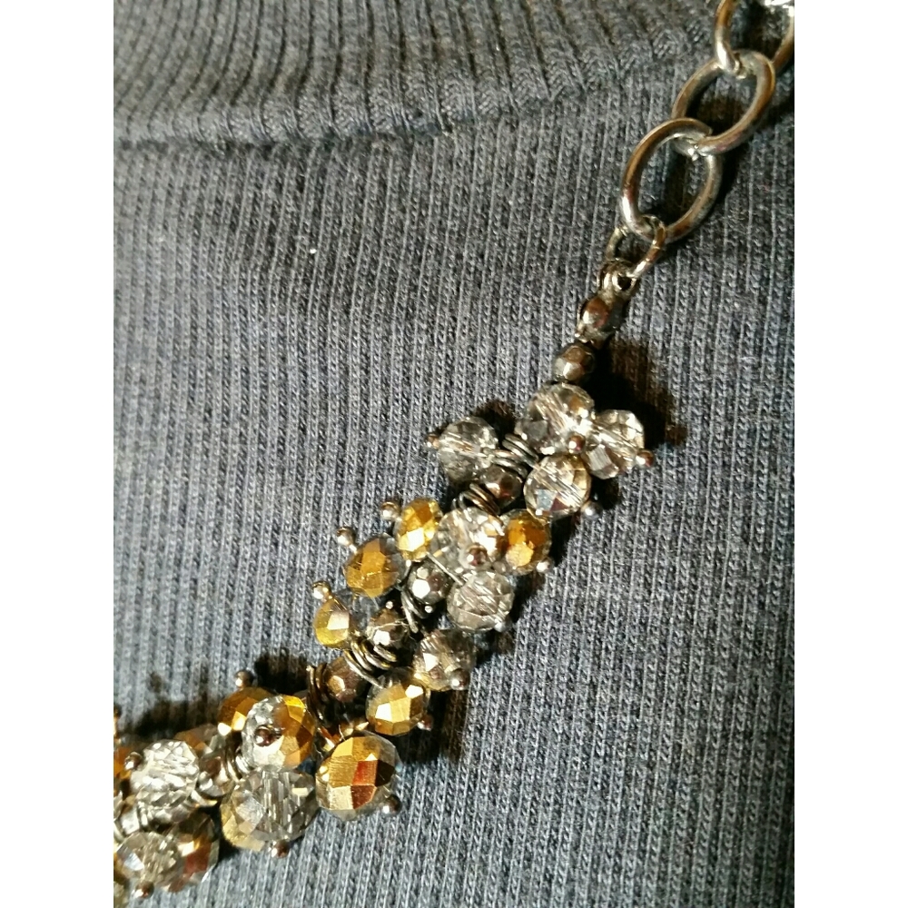 Simply Vera NECKLACE Smoke Tone Chain & Glass Bead - Picture 3 of 11